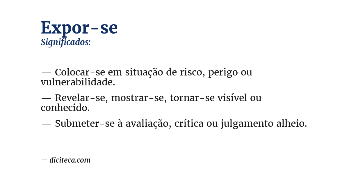 Significado de expor-se
