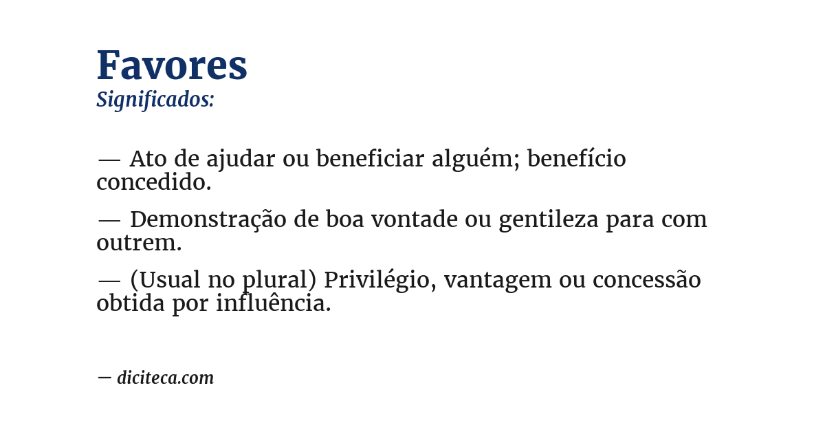 Significado de favores