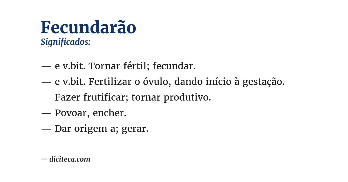 Significado de fecundarão