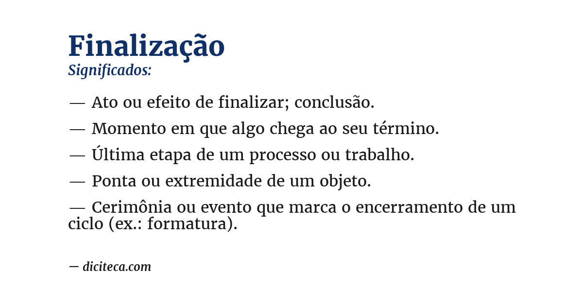 Significado de finalização