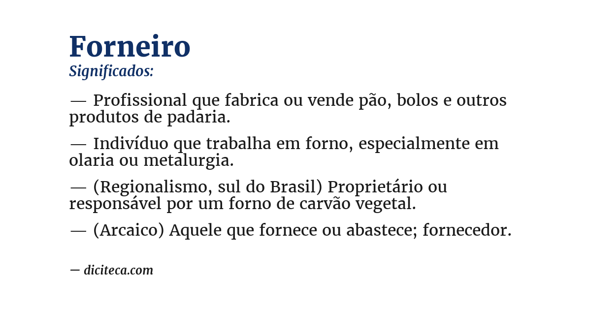 Significado de forneiro
