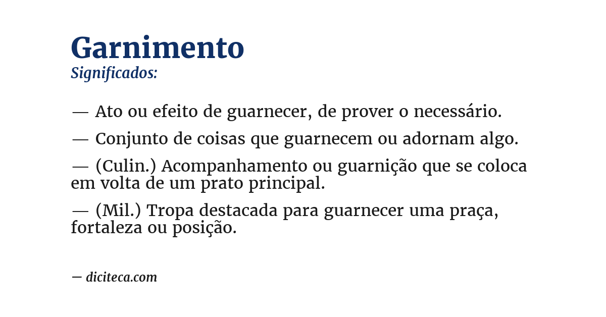 Significado de garnimento