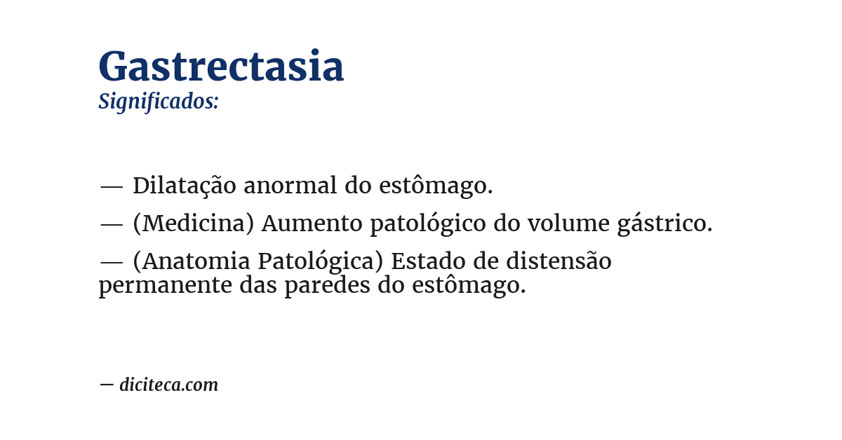 Significado de gastrectasia