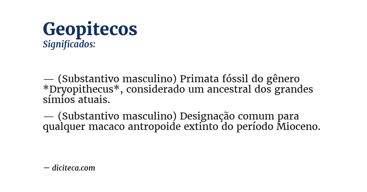 Significado de geopitecos