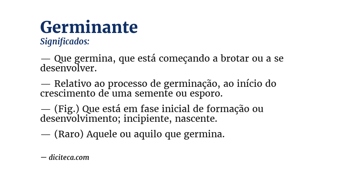 Significado de germinante