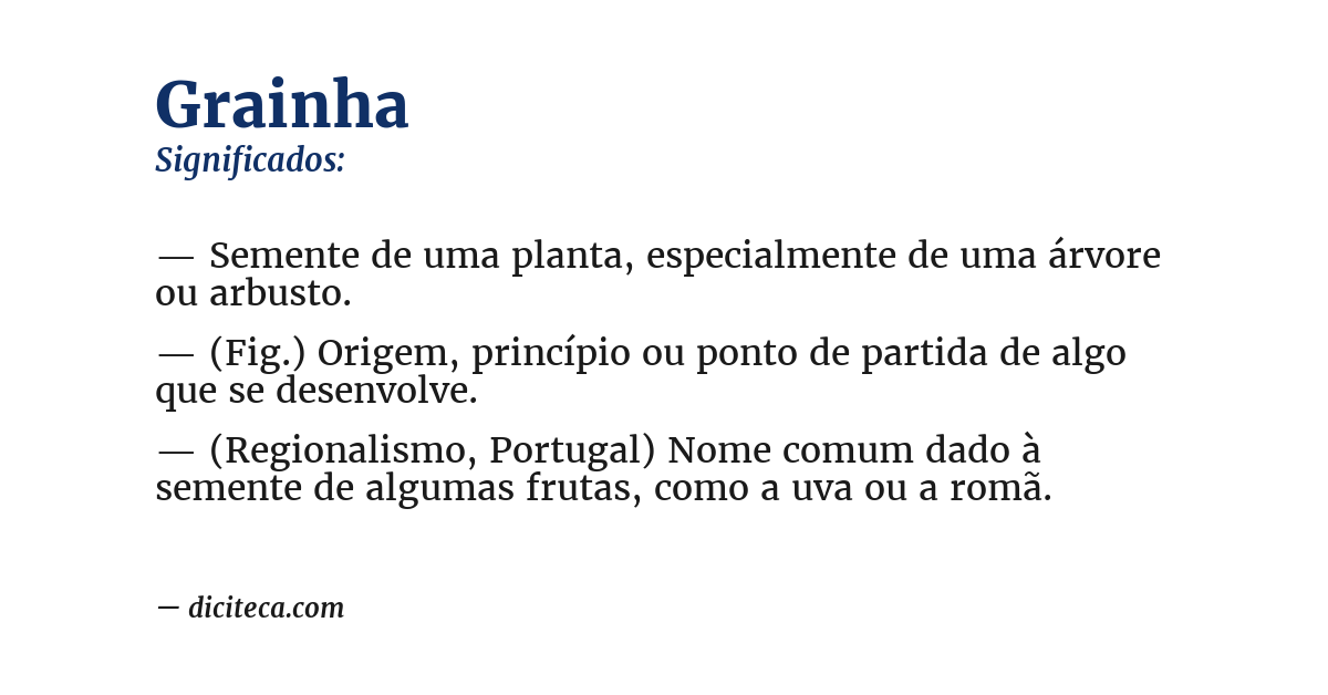 Significado de grainha