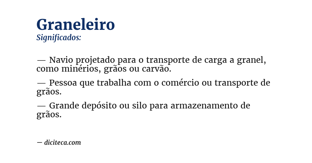 Significado de graneleiro