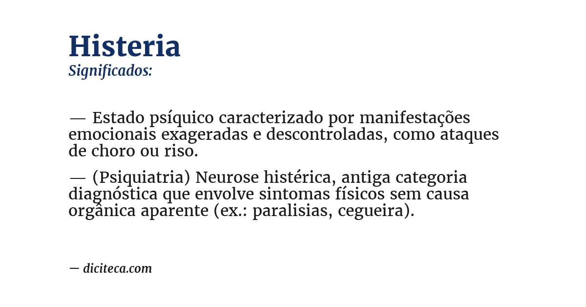 Significado de histeria