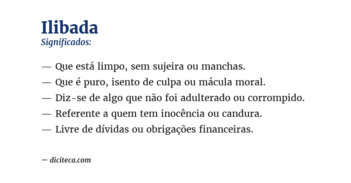 Significado de ilibada
