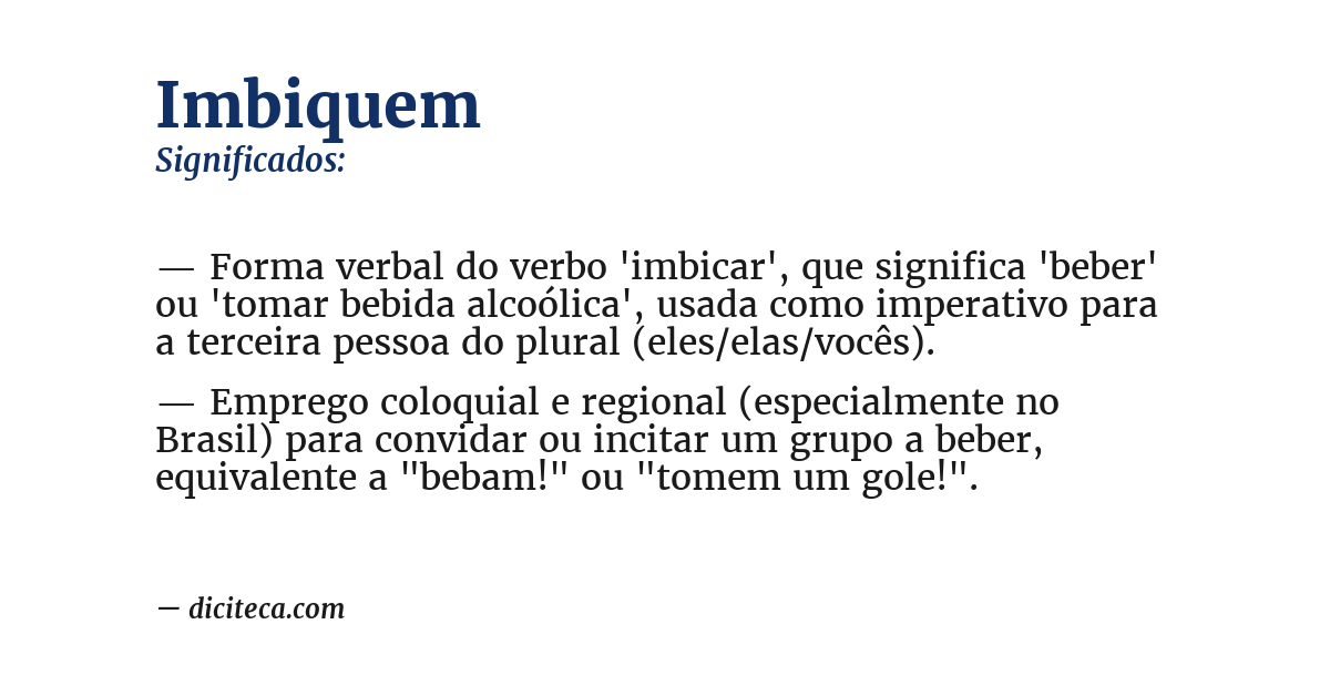 Significado de imbiquem