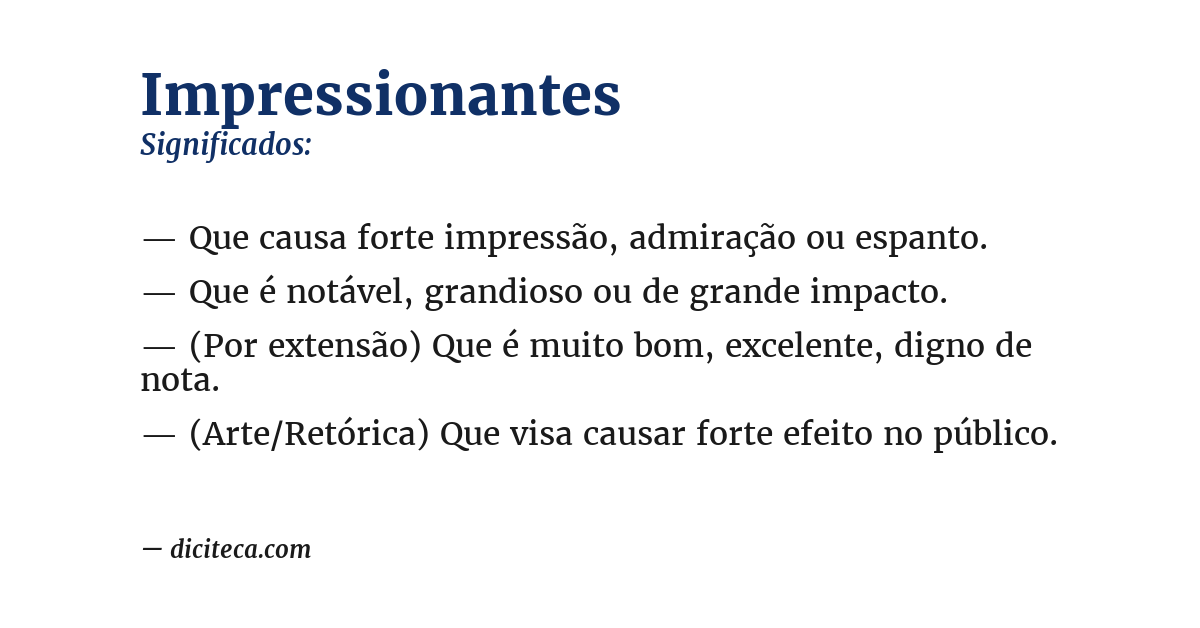 Significado de impressionantes