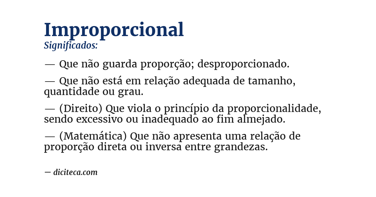 Significado de improporcional