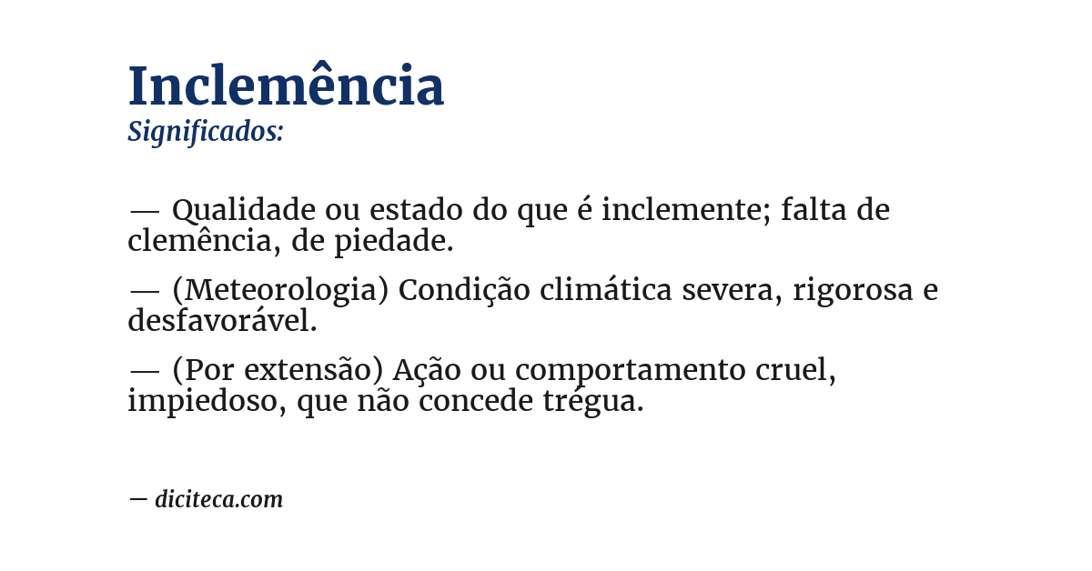 Significado de inclemência