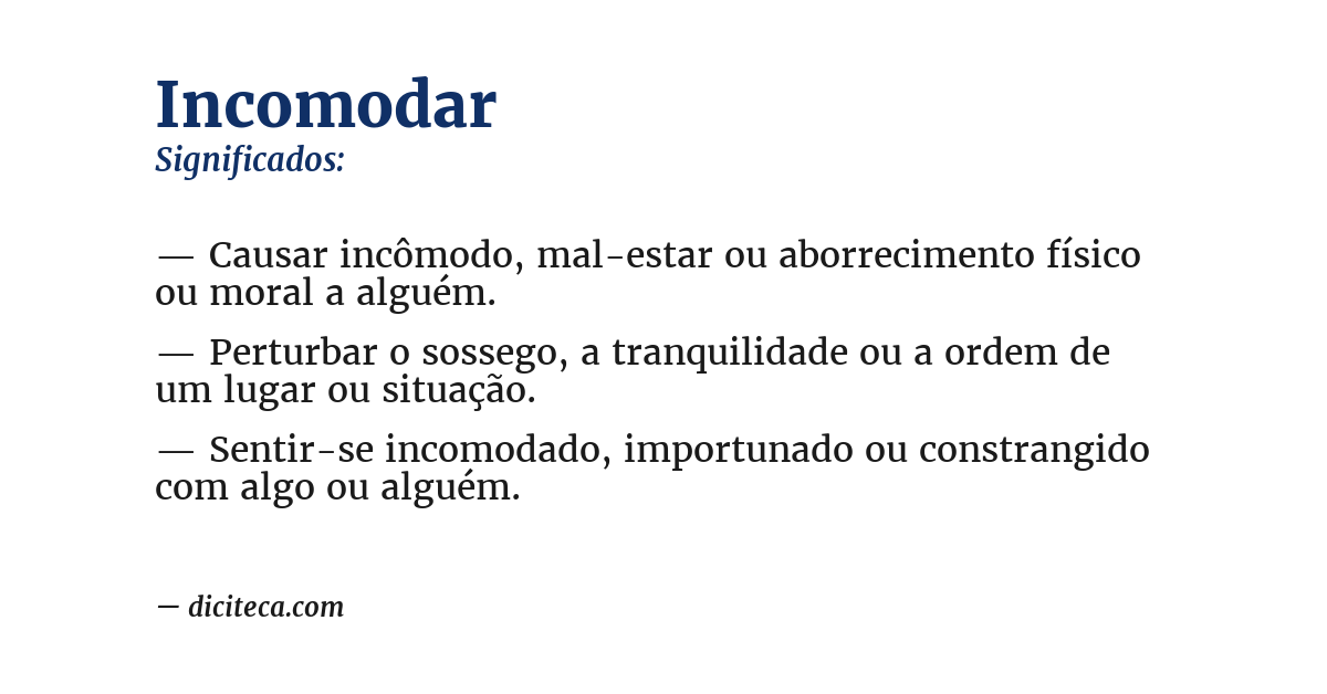Significado de incomodar