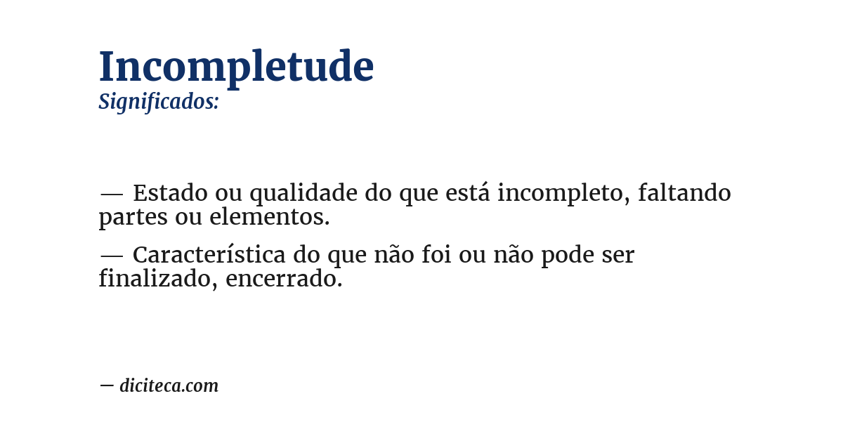 Significado de incompletude