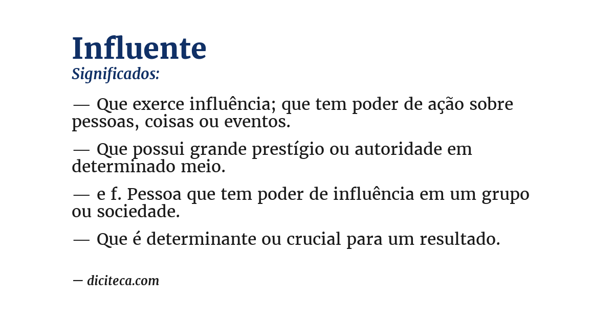 Significado de influente