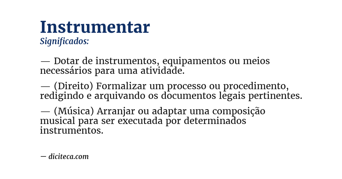 Significado de instrumentar