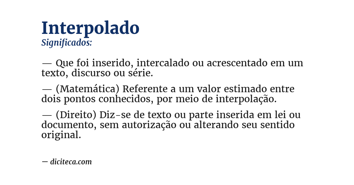 Significado de interpolado