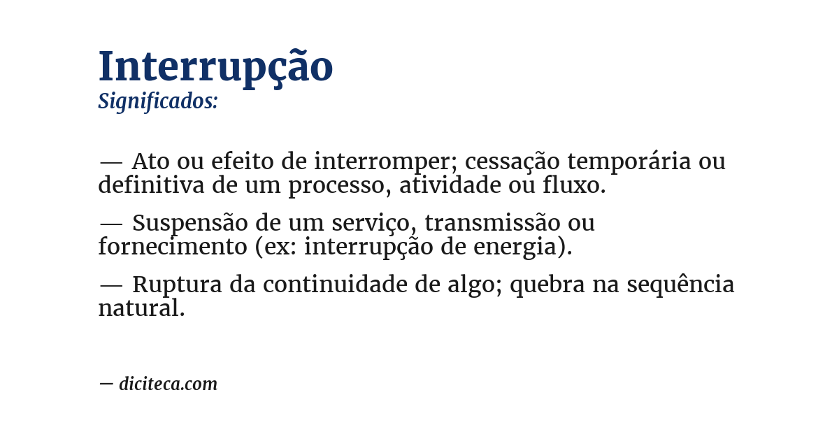 Significado de interrupção
