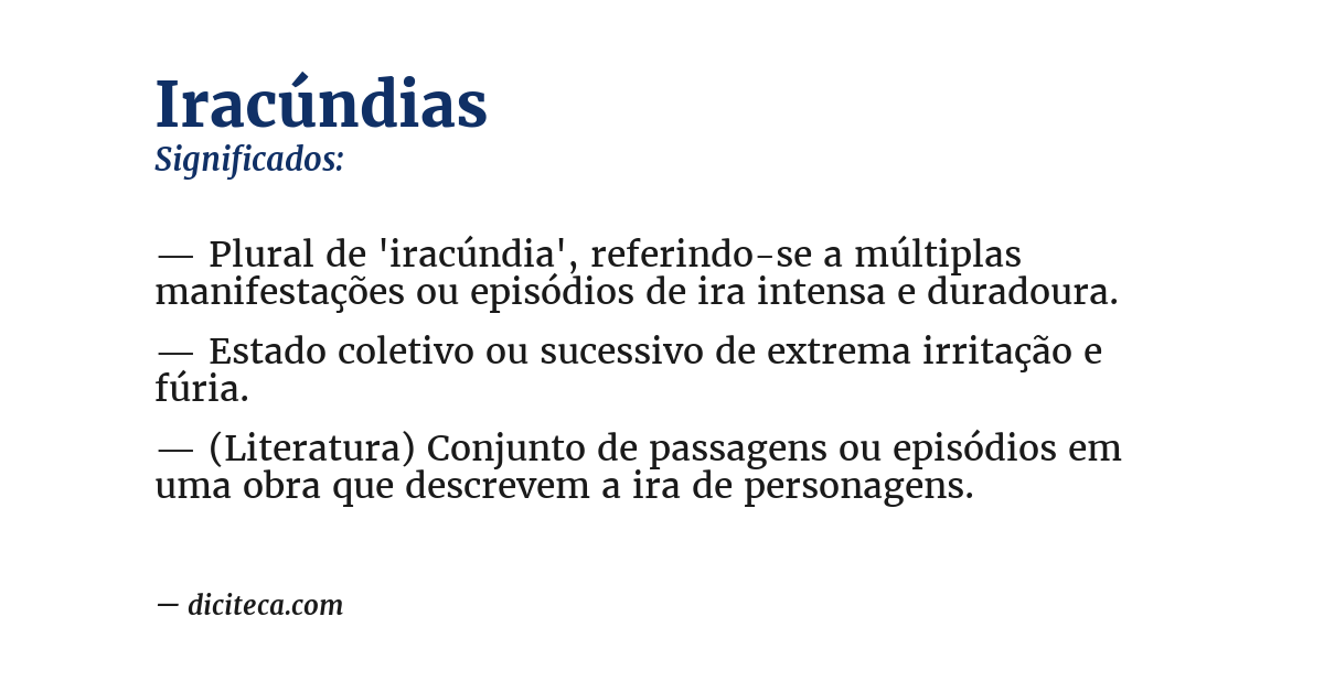 Significado de iracúndias
