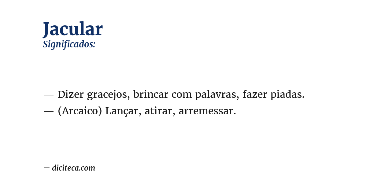 Significado de jacular