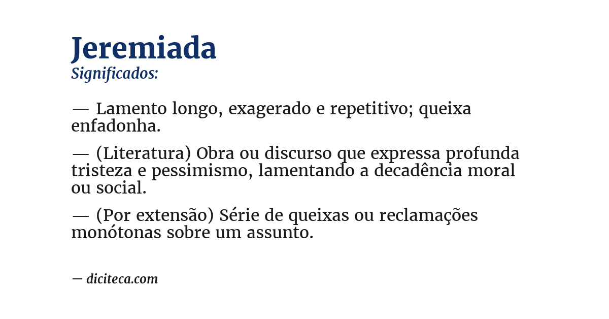 Significado de jeremiada