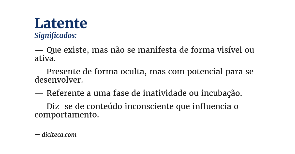 Significado de latente