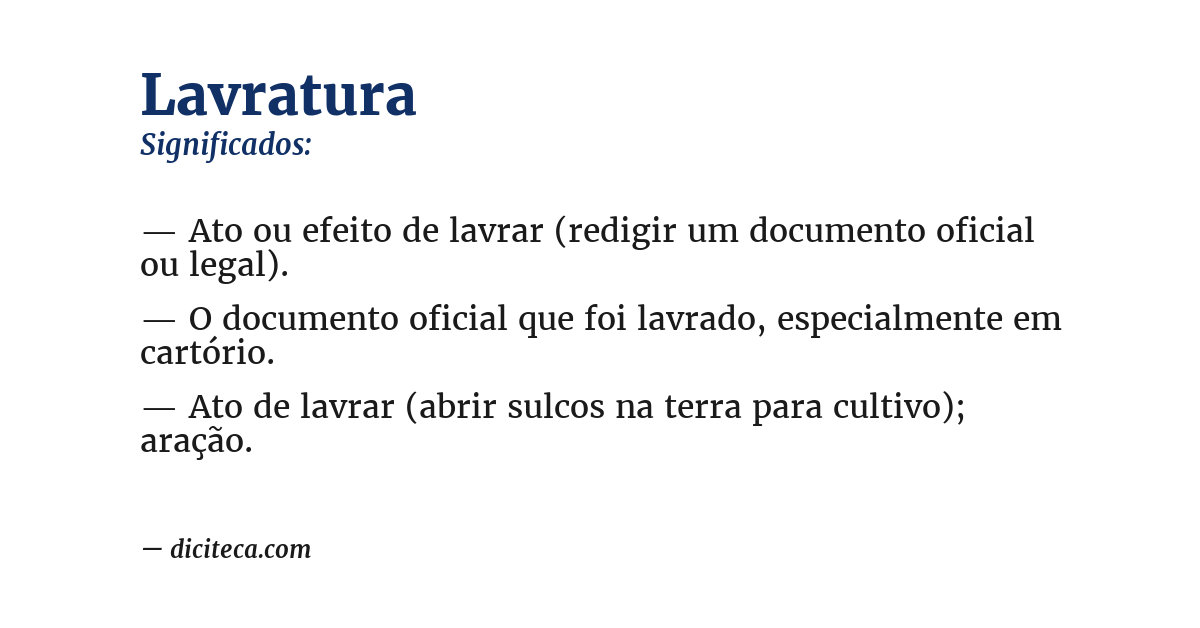 Significado de lavratura