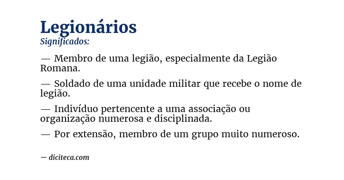 Significado de legionários