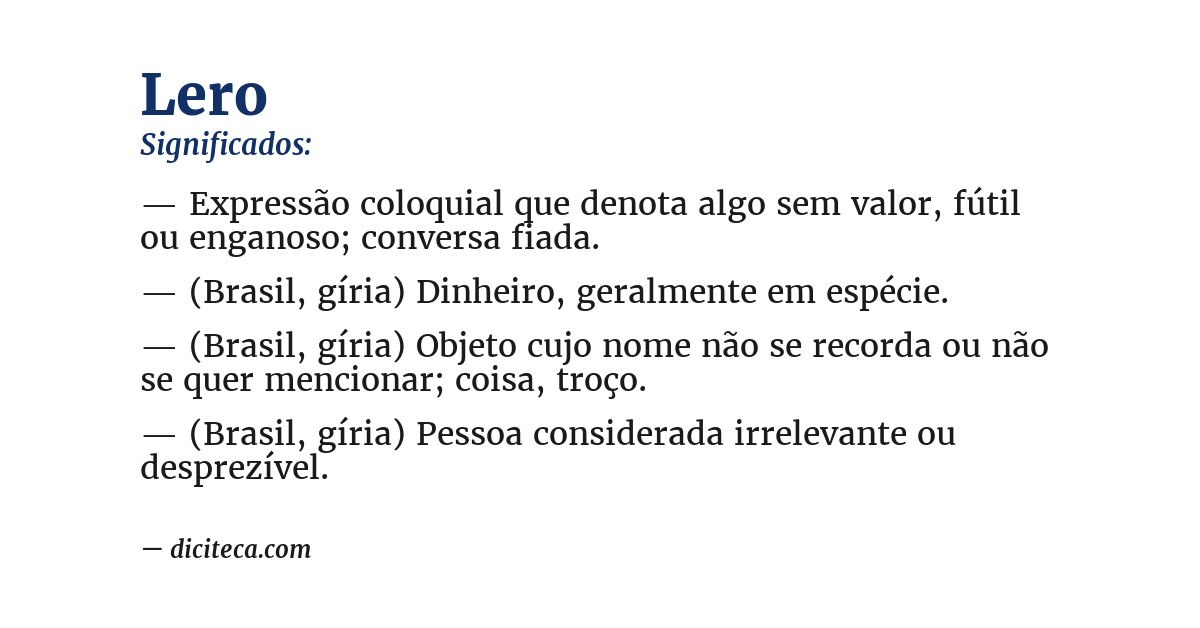 Significado de lero