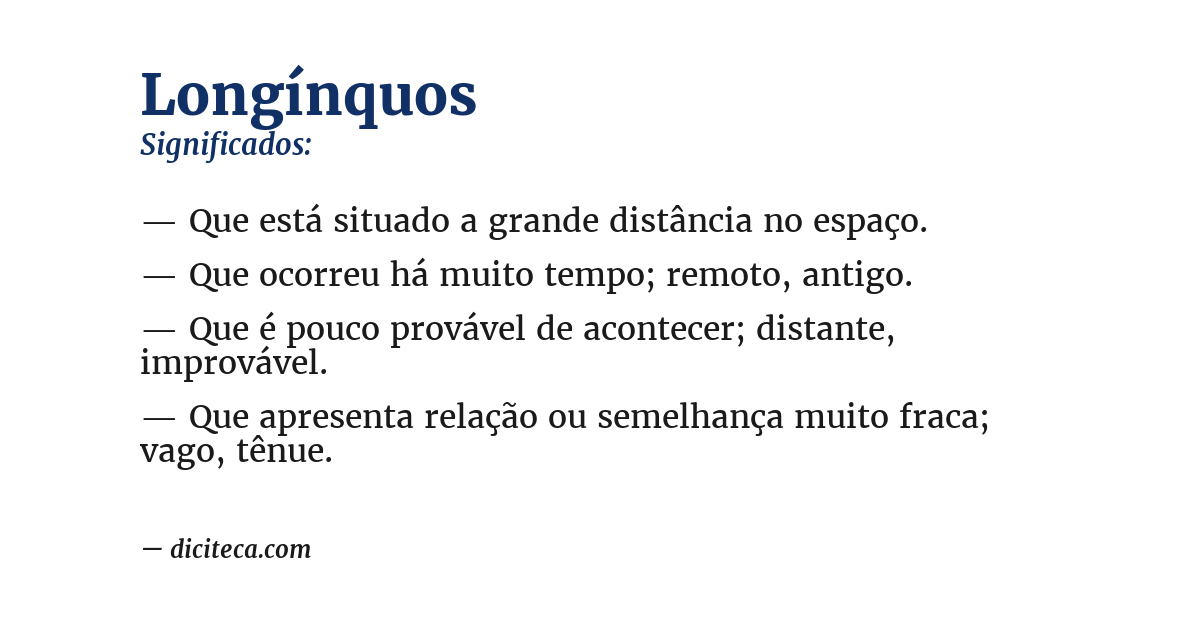 Significado de longínquos