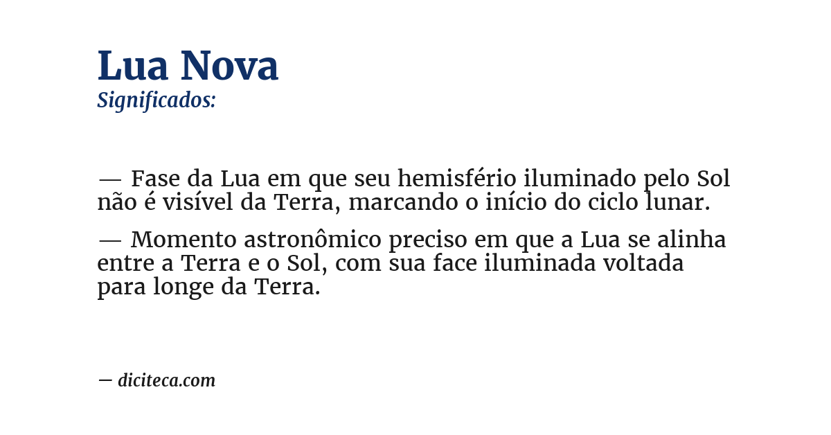 Significado de lua nova