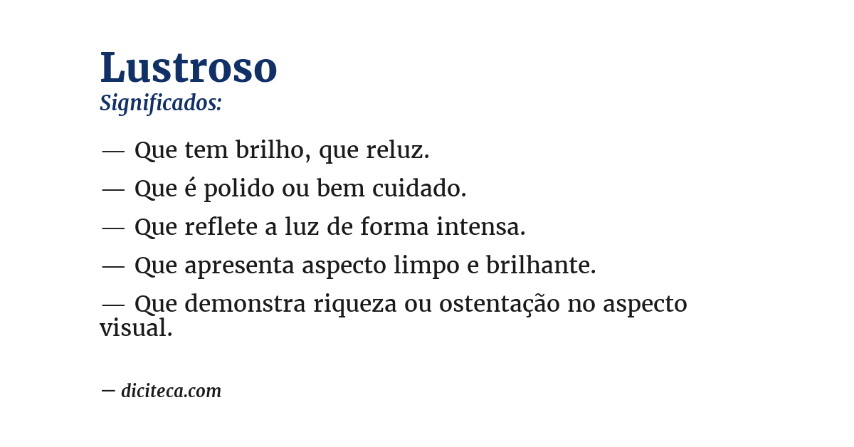 Significado de lustroso