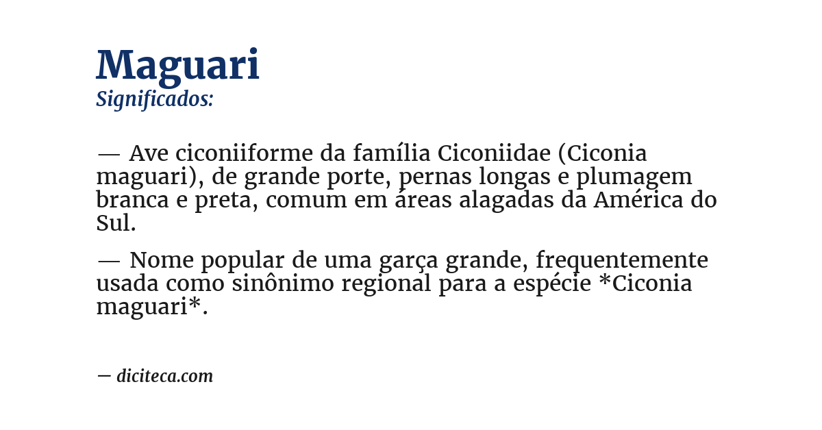 Significado de maguari