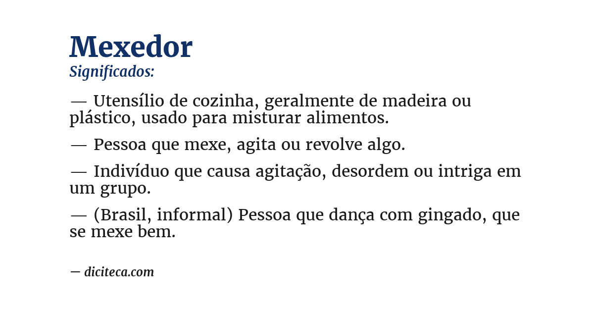 Significado de mexedor