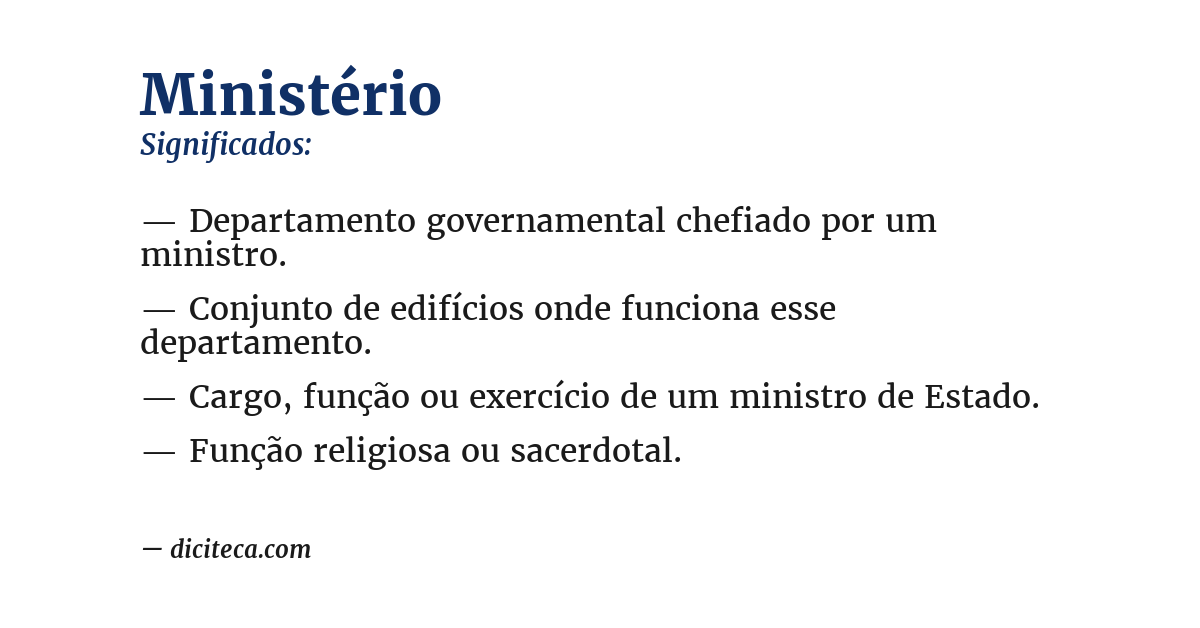 Significado de ministério