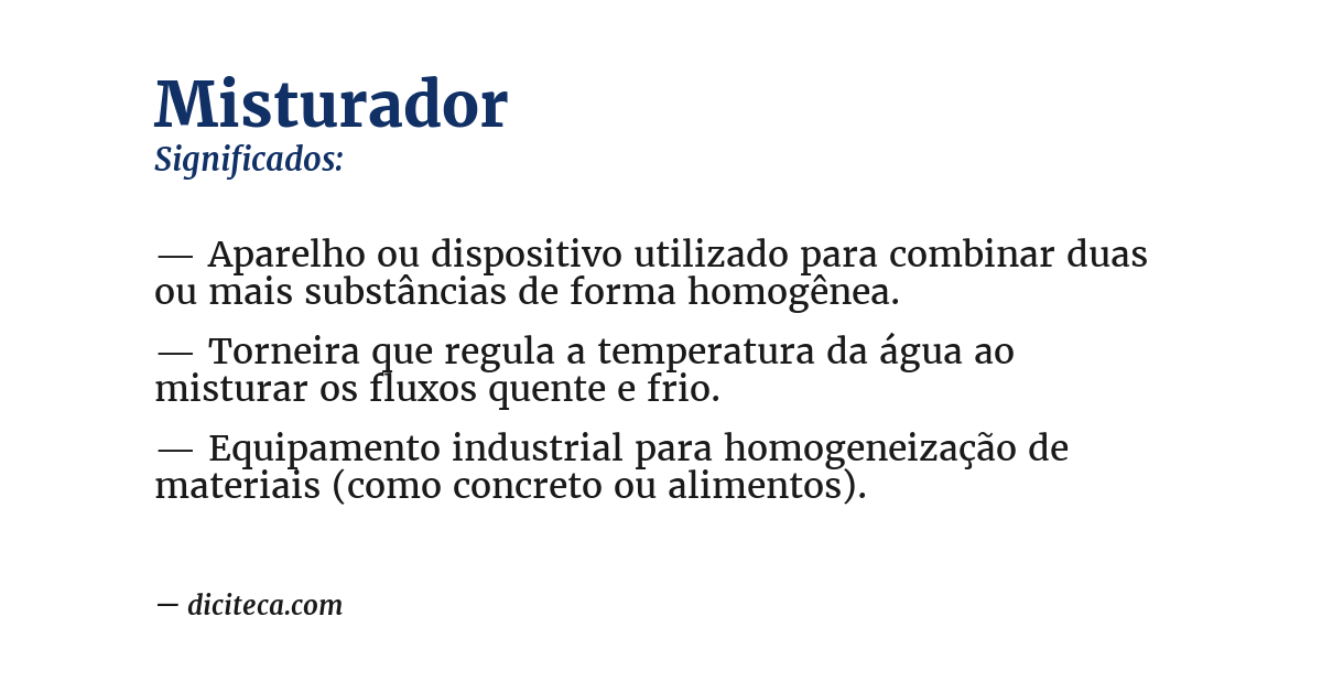Significado de misturador