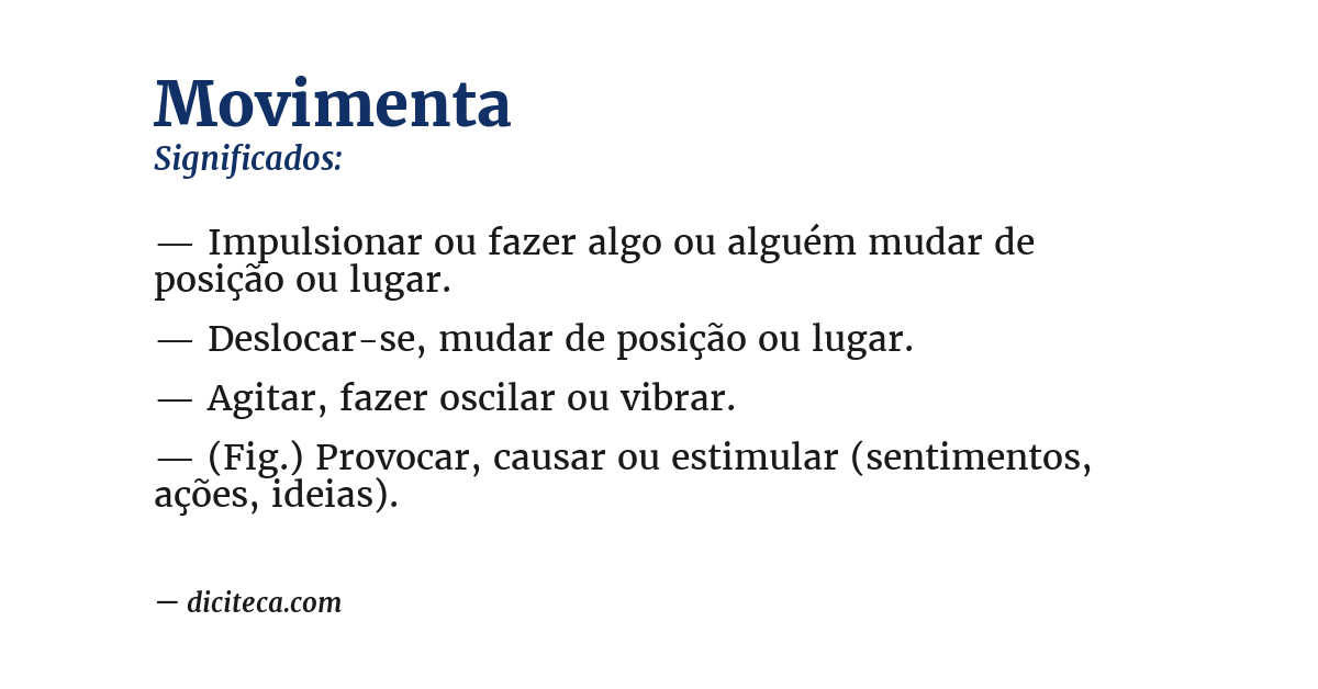Significado de movimenta