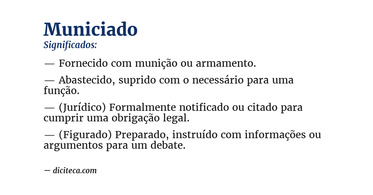 Significado de municiado