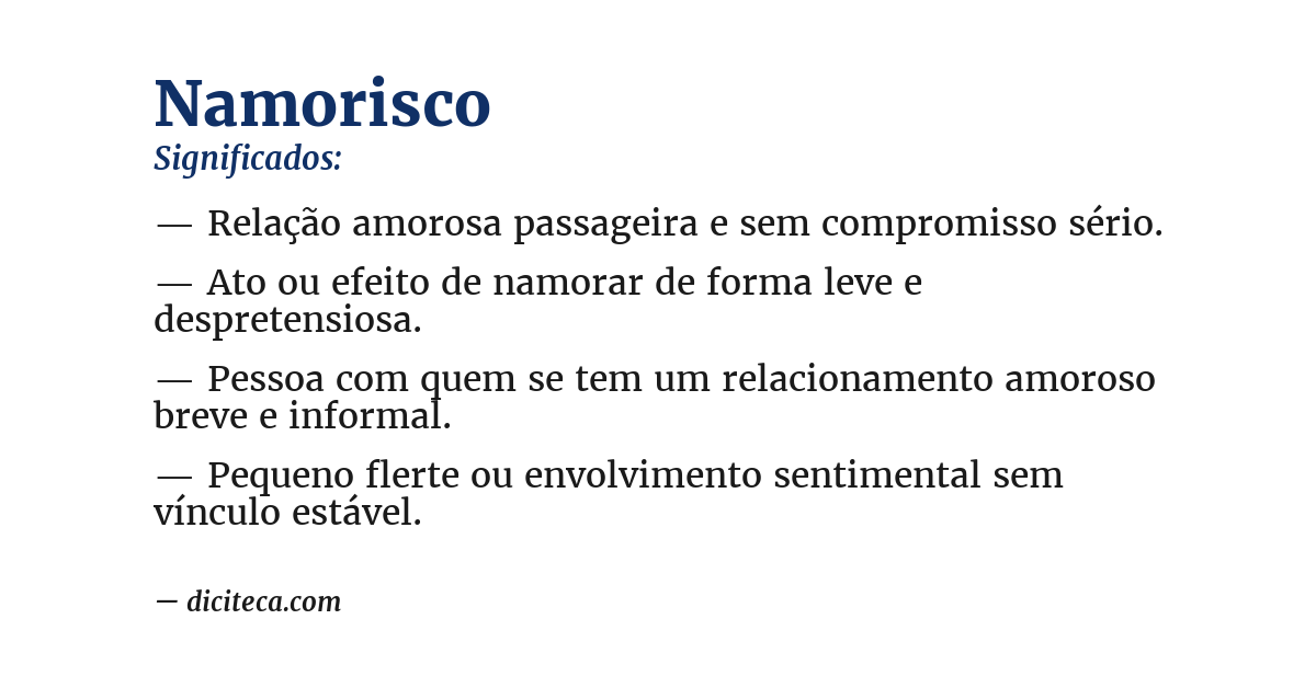Significado de namorisco