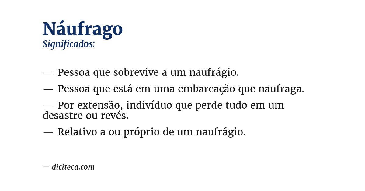 Significado de náufrago