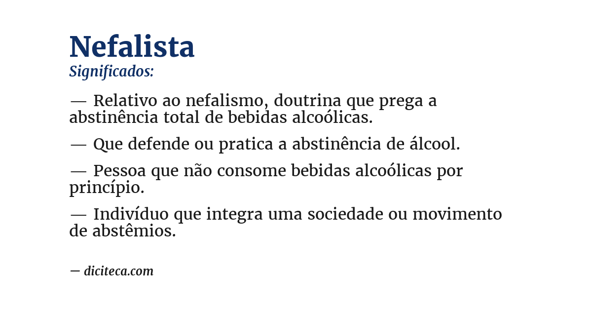 Significado de nefalista