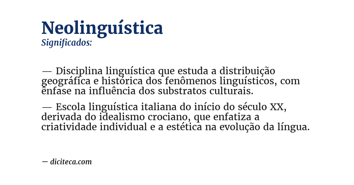 Significado de neolinguística