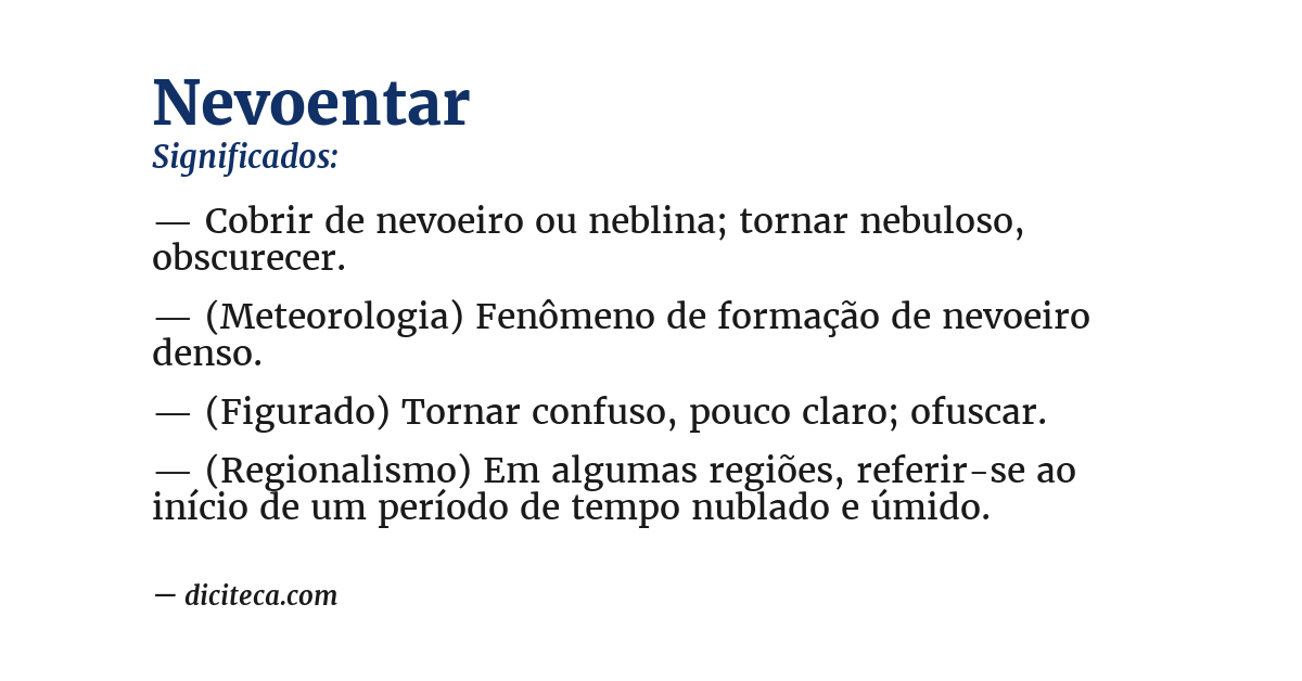Significado de nevoentar
