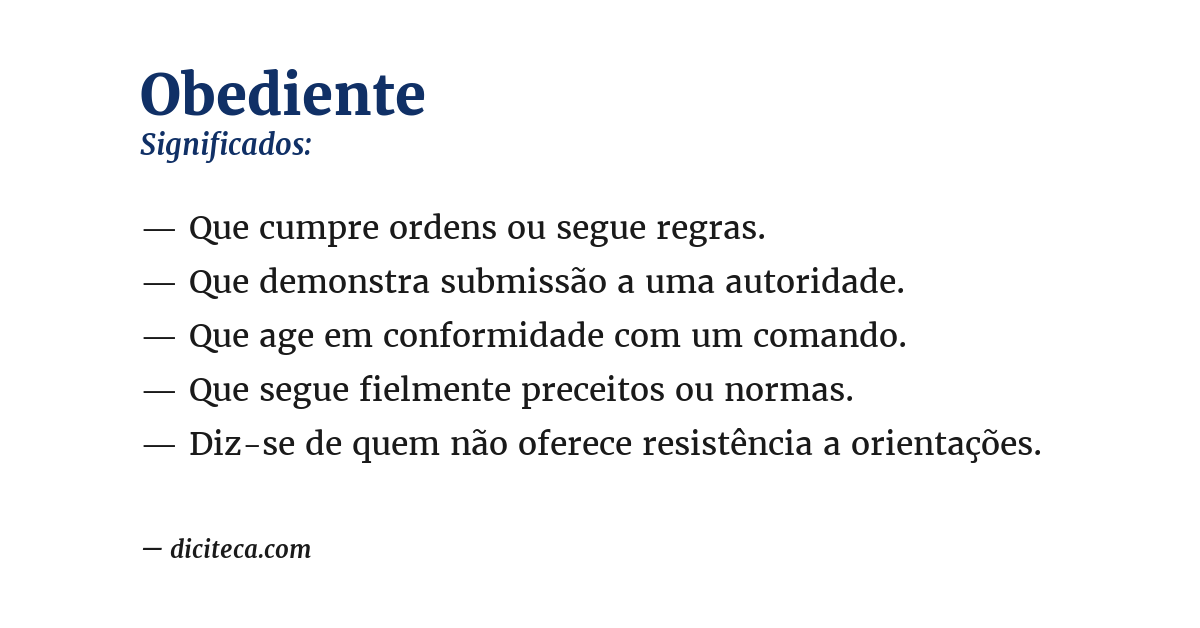 Significado de obediente