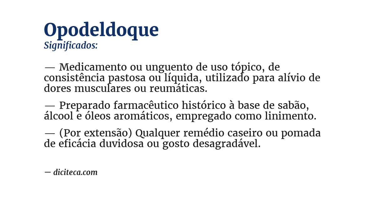 Significado de opodeldoque