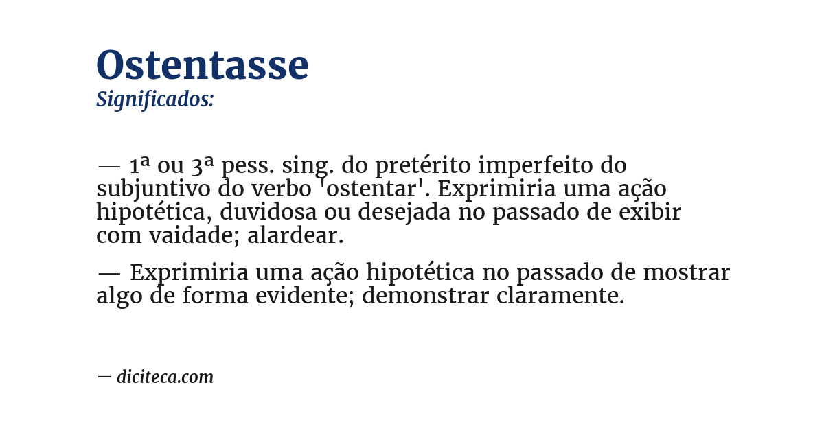 Significado de ostentasse