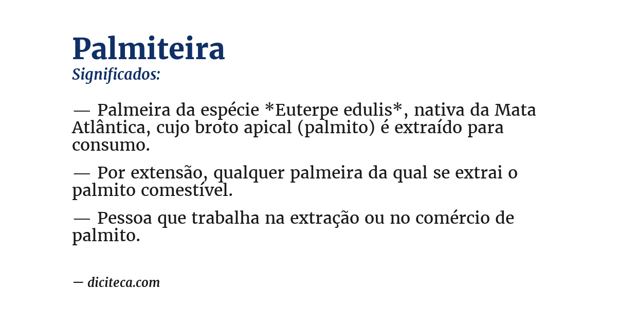 Significado de palmiteira