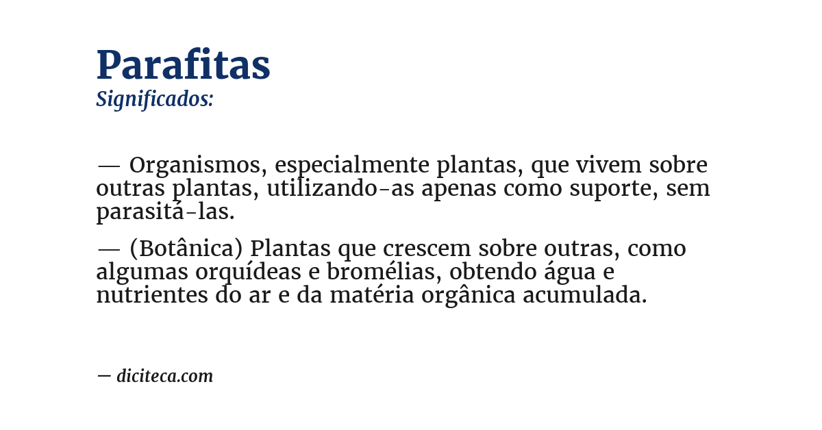 Significado de parafitas
