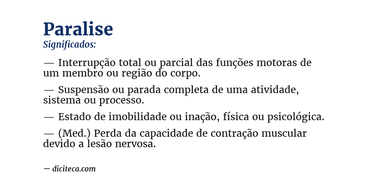 Significado de paralise
